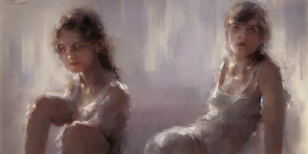 Prompt: girl ; the most beautiful painting in the world ; by craig mullins