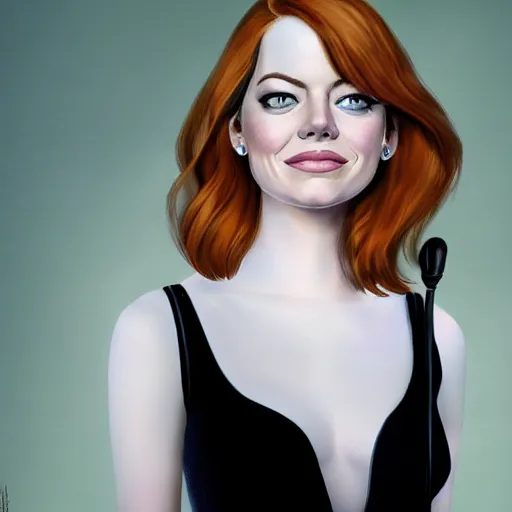 Image similar to full body portrait of Emma Stone as a Disney princess, professional studio lightening, volumetric lightening, photorealism