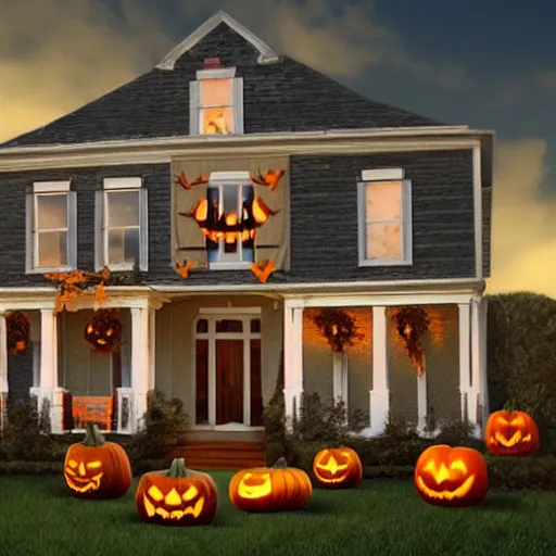 Image similar to realistic renderings of halloween scenes