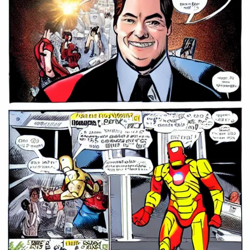 Image similar to Craig Wright as cheap low budget ironman, marvel studios, funny