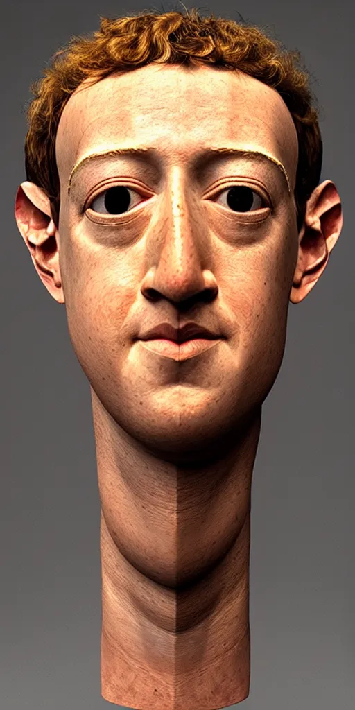 Prompt: very very beautiful portrait photo of 3d Mark Zuckerberg face made from primitive objects, Perfect face, extremely high details, realistic, by Giuseppe Arcimboldo, Edward Hopper, Rene Margitte,