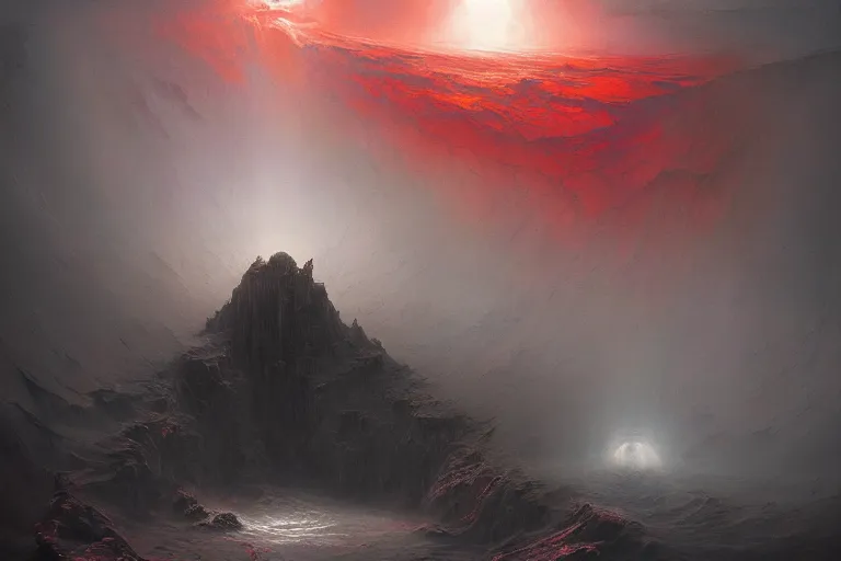 Prompt: primordial waters, maelstrom, gehenna, chaos, the world without form and void, darkness shone on the face of the deep, amazing concept painting by Jessica Rossier and HR giger and Beksinski