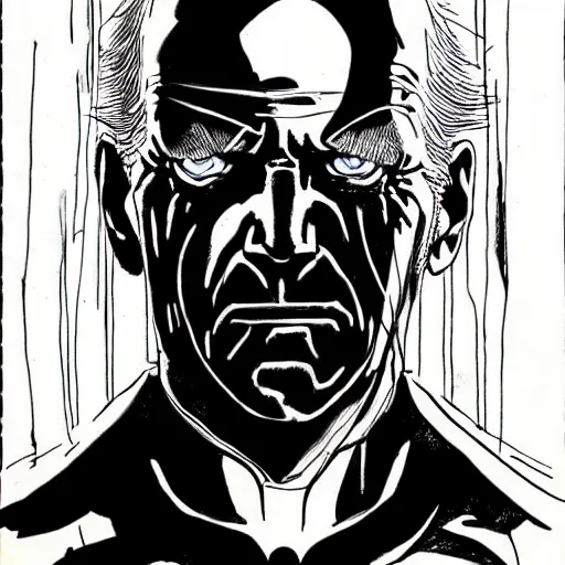 Image similar to Joe Biden looking sinister, by Tsutomu Nihei, highly detailed