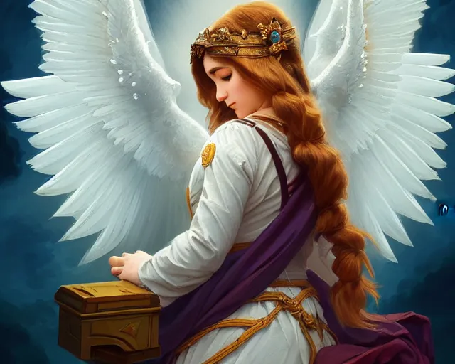 Image similar to the holy spirit as a dove, photography of kurzgesagt, deep focus, d & d, fantasy, intricate, elegant, highly detailed, digital painting, artstation, concept art, matte, sharp focus, illustration, hearthstone, art by artgerm and greg rutkowski and alphonse mucha