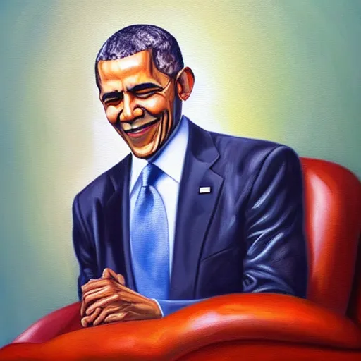 Prompt: hyper-realistic oil painting of Barak Obama by Mike Darga