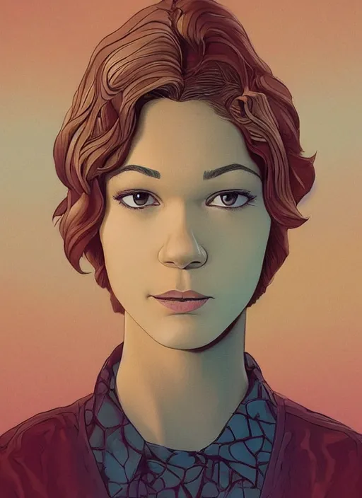 Prompt: Twin Peaks poster artwork by Michael Whelan and Tomer Hanuka, Rendering of Zendaya!!!!!!!! a high school student solving mysteries, Nacy Drew style, from scene from Twin Peaks, full of details, by Makoto Shinkai and thomas kinkade, Matte painting, trending on artstation and unreal engine