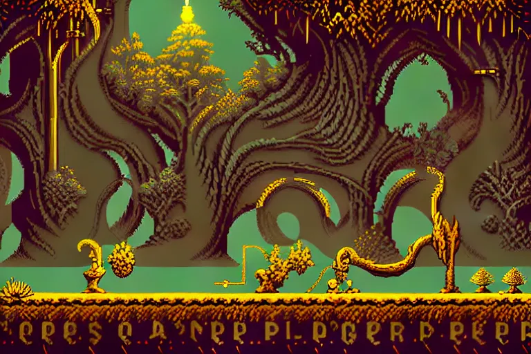 Image similar to king's quest, beautiful detailed pixelart by albertov, intricate details, beautiful, dithered gradients, volumetric lighting, cgsociety, artstation, smooth, sharp focus, 2 d illustration, amazing art by dan mumford, old school computer game graphics, pixel art