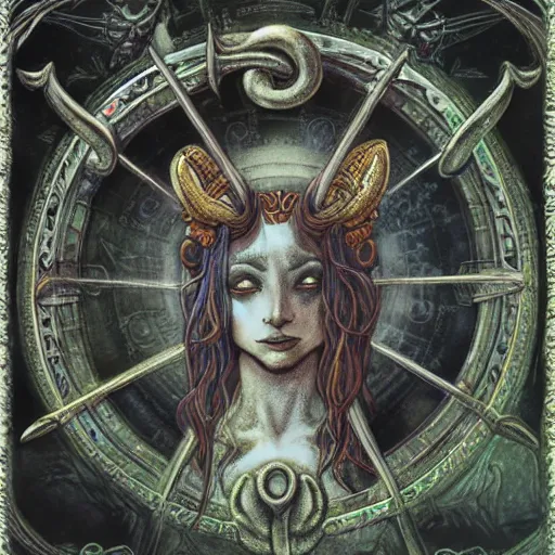 Image similar to aries zodiac artwork, mystic occult style, detailed, 8 k, symmetrical, by brian froud