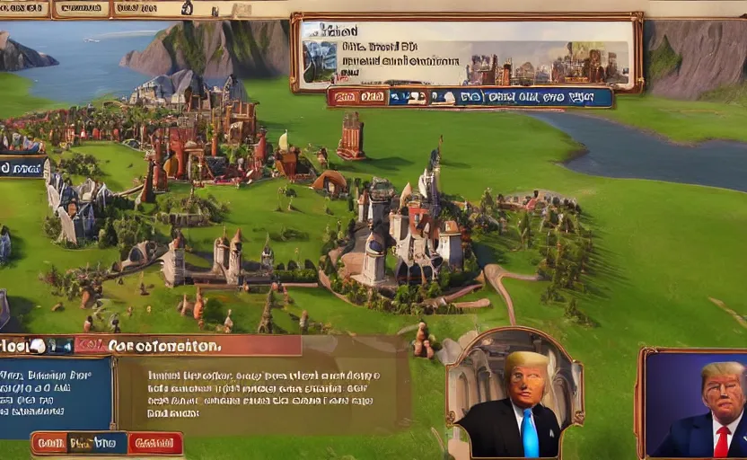 Image similar to “ trump character screen civilization 6 ”