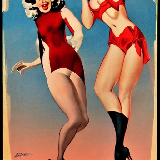 Prompt: a pinup by alberto vargas.