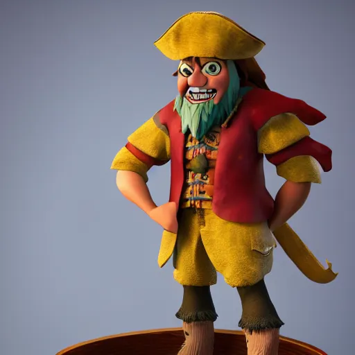 Prompt: shaggy as a pirate, figurine, 8 k, hyperdetalied, studio lighting, cgsociety,