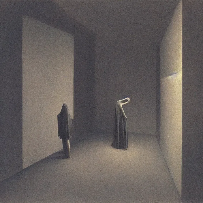 Image similar to inside the room of fears, science fiction, Edward Hopper and James Gilleard, Zdzislaw Beksinski, highly detailed