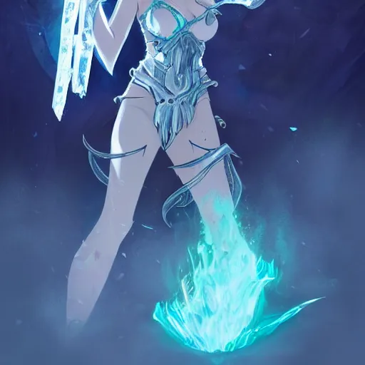 Image similar to ice witch destroys the patriarchy, trending on artstation, detailed art, high fantasy, beautiful