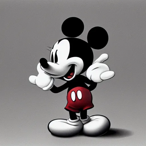 Image similar to Mickey Mouse the destroyer of worlds, photorealistic, film still, desolate