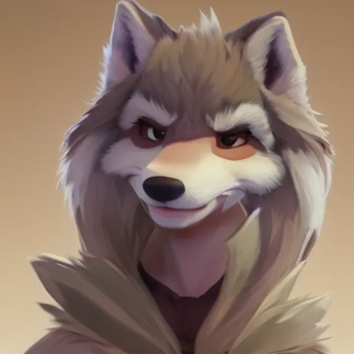 Prompt: portrait character design a old cute fluffy wolf girl, style of maple story and zootopia, much fur, 3 d animation demo reel, portrait studio lighting by jessica rossier and brian froud and gaston bussiere