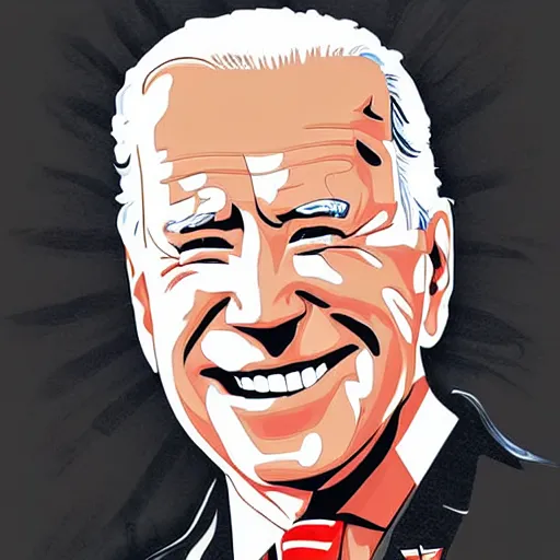 Prompt: Joe Biden in the style of a playing card, illustration, digital art