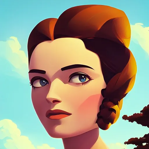 Image similar to face icon stylized minimalist gone with the wind 1 9 3 9, loftis, cory behance hd by jesper ejsing, by rhads, makoto shinkai and lois van baarle, ilya kuvshinov, rossdraws global illumination