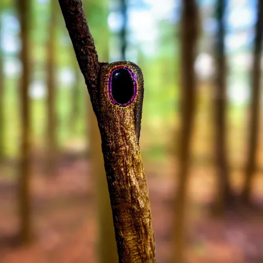 Image similar to office paperclip, 📎, googly 👀, in the woods, photography, depth of field, 4 k resolution