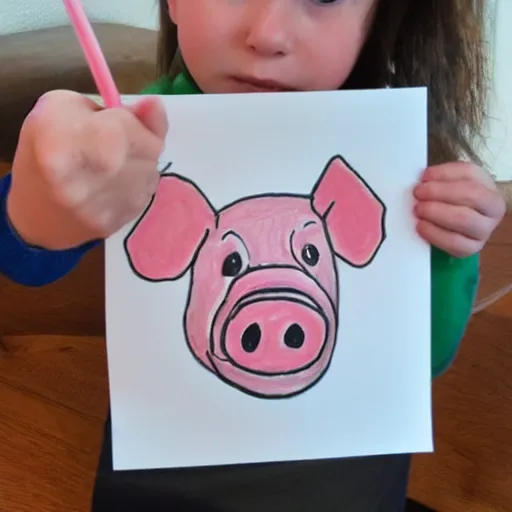 Image similar to my kid drew a picture of a pig and it was terrible