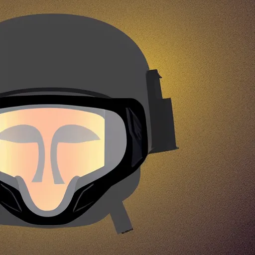 Prompt: illustration of a tactical military helmet with night vision goggles