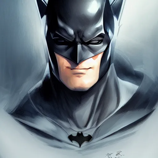 Image similar to A beautiful anime portrait of Batman , by Stanley Artgerm Lau, WLOP, Rossdraws, James Jean, Andrei Riabovitchev, Marc Simonetti, and Sakimichan, tranding on ArtStation