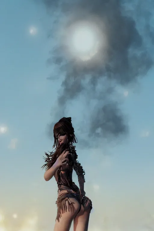 Prompt: a photo of a girl at burning man festival playa, powerful, cinematic, beautifully lit, by artgerm, by craig mullins, by galan pang, 3 d, trending on artstation, octane render, 8 k