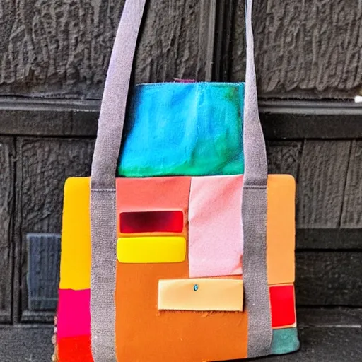 Image similar to bag in the shape of an artist's palette