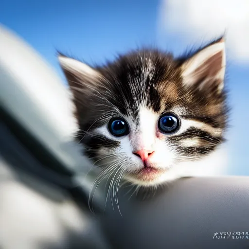 Prompt: adorable kitten in fighter jet, detailed, 4k, photo