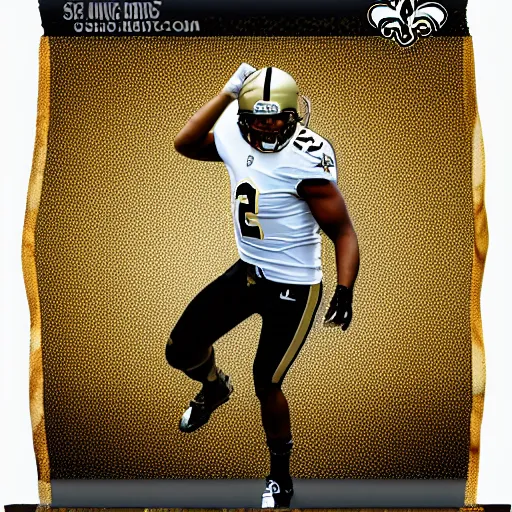 Prompt: king of the crabs wearing a number 2 new orleans saints jersey, high definition, realistic, sports photograph