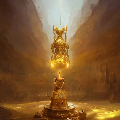 Image similar to a holy bell ringing, a giant golden holy bell, hearthstone art style, epic fantasy style art by Craig Mullins, fantasy epic digital art, epic fantasy card game art by Greg Rutkowski