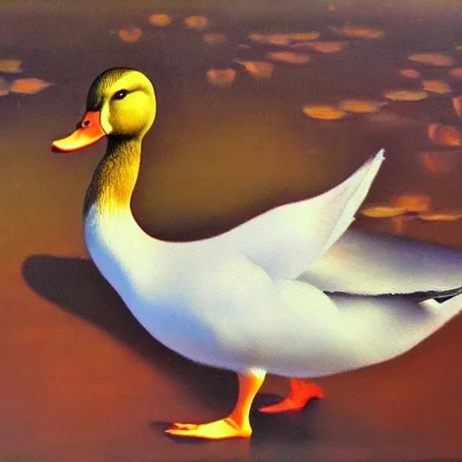 Image similar to a duck on the prowl oil painting sabin balasa