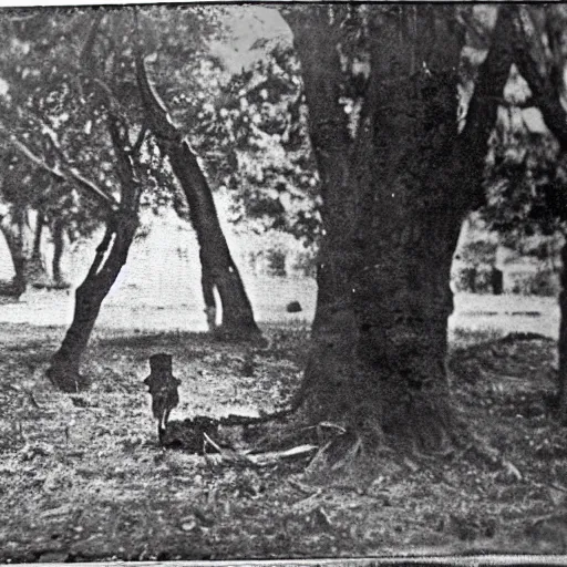 Prompt: real monster found in the park, 1 9 0 0 s old photograph