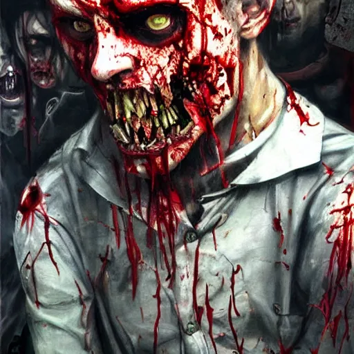 Prompt: zombie apocalypse by diego dayer, detailed