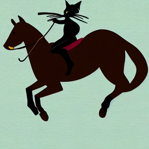 Image similar to illustration of a cat riding a horse. png