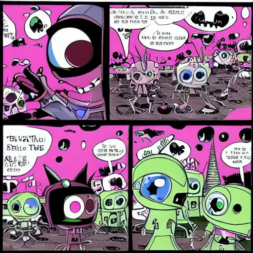 Prompt: invader zim on planet devastis