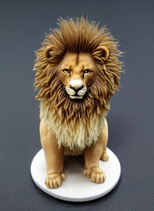 Image similar to 80mm resin detailed miniature of fluffy lion, Product Introduction Photos, 4K, Full body, simple background