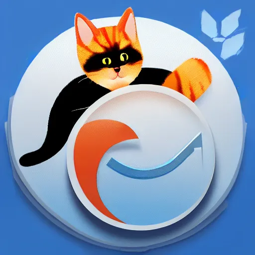 Image similar to web browser icon with a cat