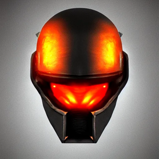 Image similar to grimdark space knight helmet, terrifying, grimdark, photorealistic, closeup, symmetrical, artstation