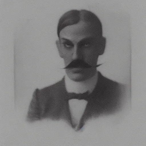 Prompt: headshot edwardian photograph of waluigi, 1 9 2 0 s, sinister, evil, realistic face, 1 9 1 0 s, grainy, victorian, soft blur