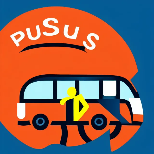 Prompt: bus driver in running point guard position vector logo, professional sports style, flat colour, SVG, professional, sharp edges