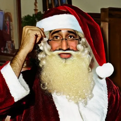 Prompt: Usama bin Laden as Santa Claus,