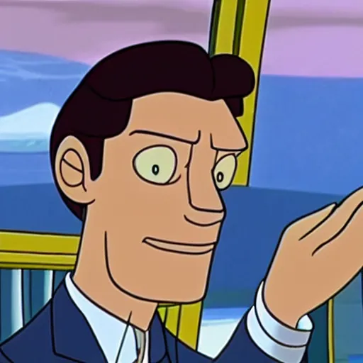 Image similar to film still of alain delon in futurama ( 1 9 9 9 ), animated serie