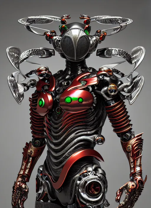 Image similar to japan kamen rider with oval eyeballs, intricate detail, royo, whealan, giger, klimt, hd, octane render, unreal engine,