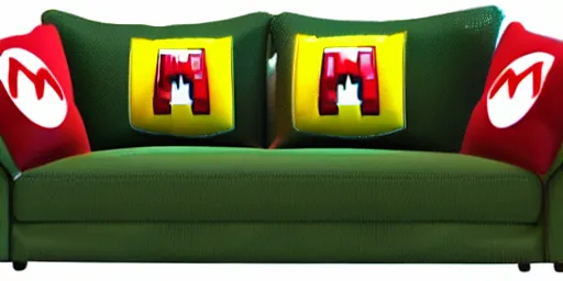 Image similar to Super Mario-shaped couch