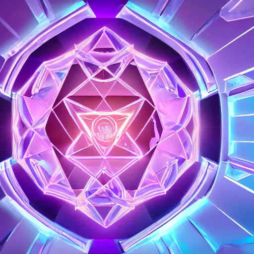 Image similar to purple powerful magic symbol crystal - helix structure, epic legends game icon, stylized digital illustration, radiating, a glowing aura, global illumination, ray tracing, hdr, unreal engine, octane render, trending on arstation, by ian pesty and katarzyna bek - chmiel