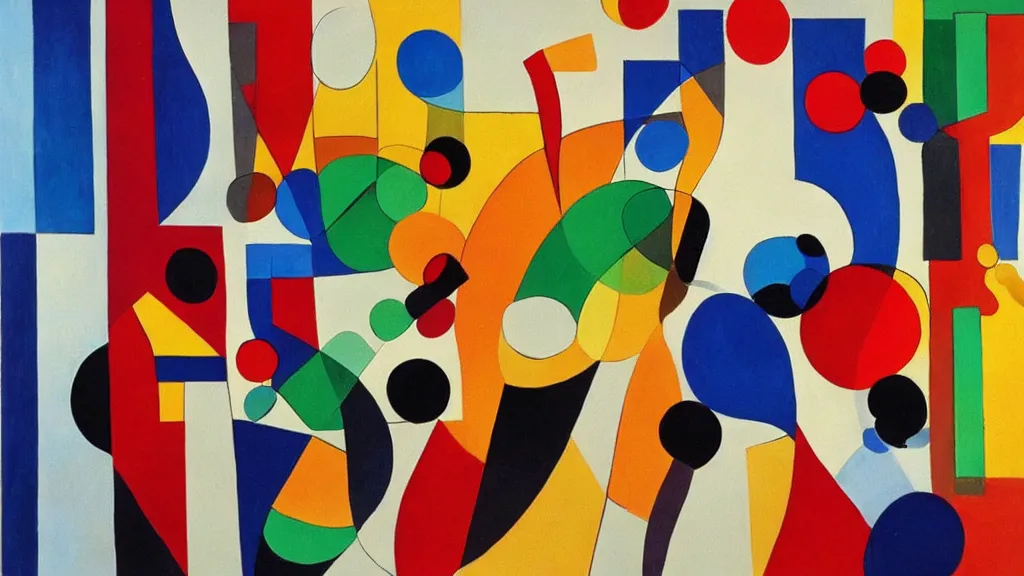 Prompt: abstract minimalism art painting, lines, forms, shapes, in style of kandinski,