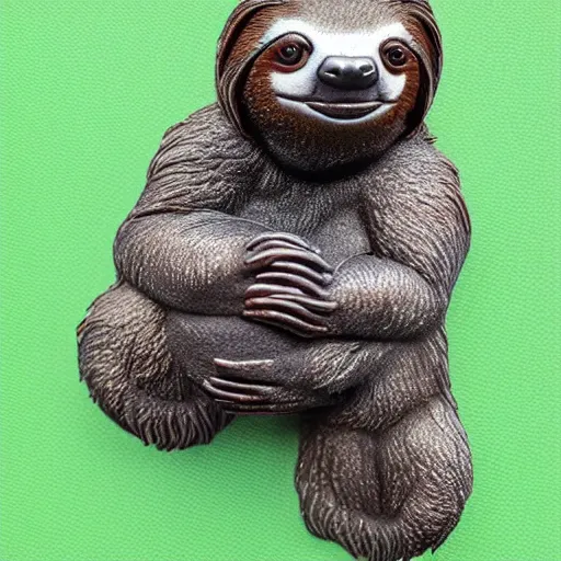 Image similar to 80mm resin detailed miniature of a sloth, Product Introduction Photos, 4K, Full body, simple background