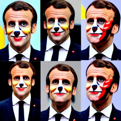 Image similar to Emmanuel Macron clown makeup