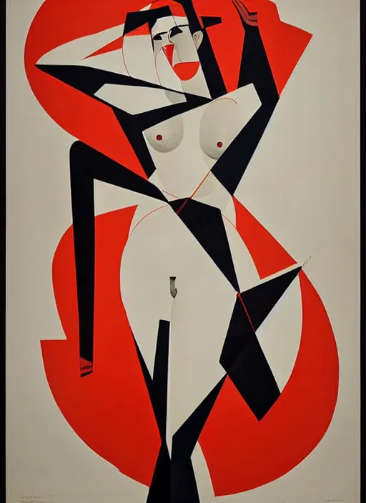 Image similar to constructivism monumental graphic super flat style figurative detailed portrait by avant garde painter and leon bakst, illusion surreal art, highly conceptual figurative art, intricate detailed illustration drawing, controversial poster art, geometrical drawings, no blur