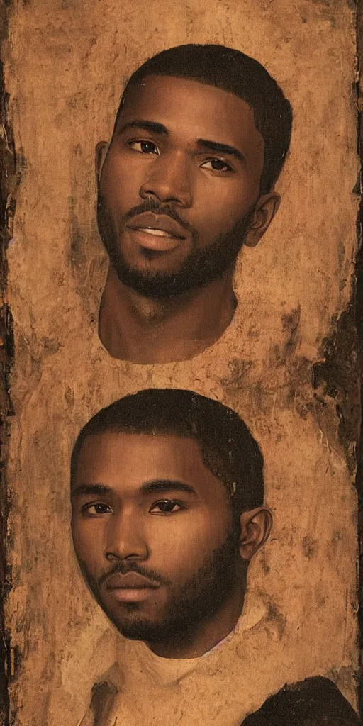 Image similar to renaissance era painting of frank ocean